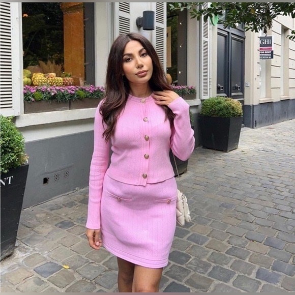 Zara Pink Ribbed Knit Set - Picture 3 of 9